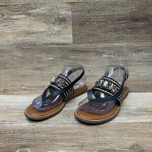 Crown Vintage Adeja Black Jeweled Sandal Women's Size 6